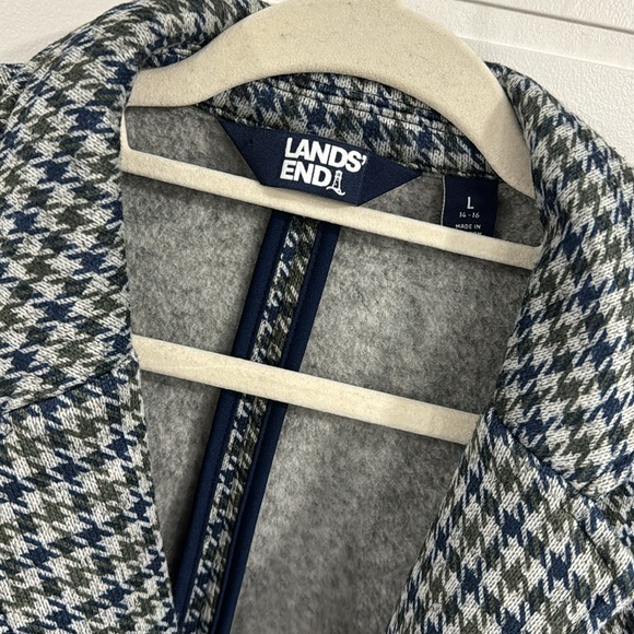Lands End Houndstooth Fleece Blazer - Picture 2 of 6